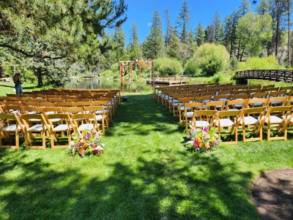 Wedding Rentals of Natural Wood Chairs