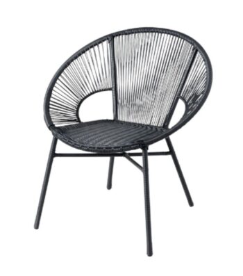 Stacking Outdoor Papasan Chair - Black