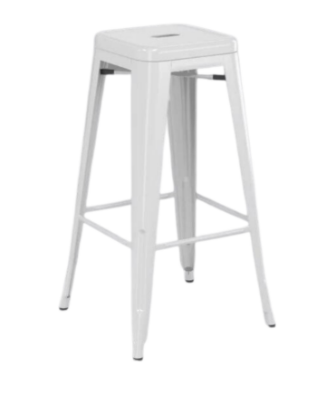 White Metal Barstool